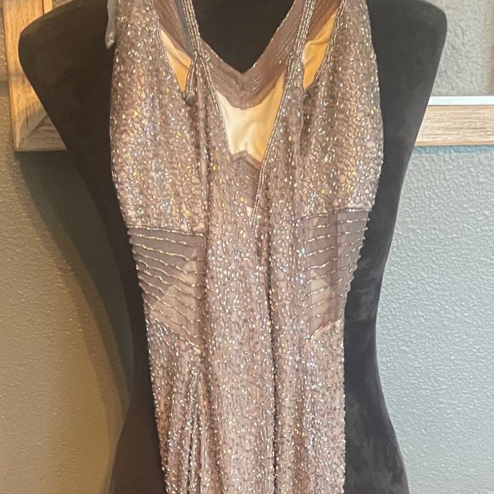 Scala Shimmering Silver Prom Dress